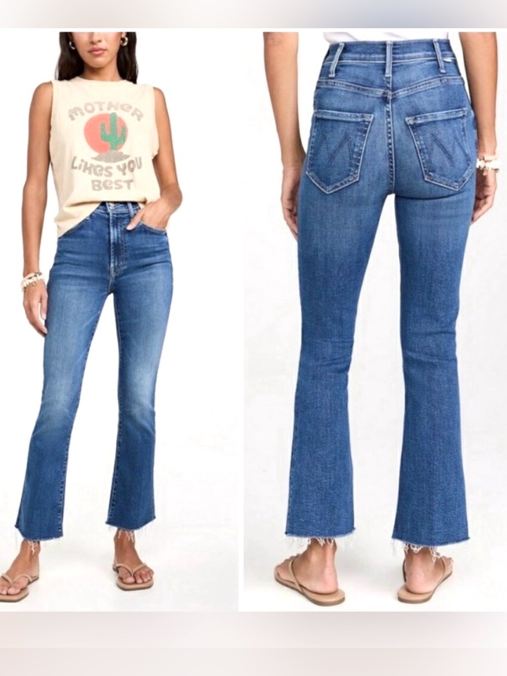 MOTHER The Hustler Ankle Fray High Rise Straight Denim Size 32